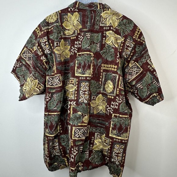 Vtg Eddie D Hawaiian Shirt Mens Palm Trees Pineapples Hibiscus 5XB Short Sleeve - Picture 5 of 7